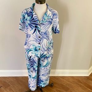 Vintage La Cabana All Night Long rayon Hawaiian print 2 of set size L